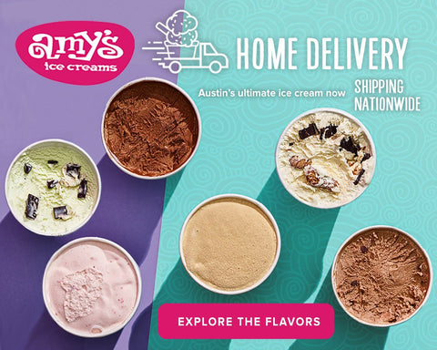 Home Delivery- Shipping Nationwide. Ice cream pints uncovered with flavors from Amy's Ice Cream shippingCollections.