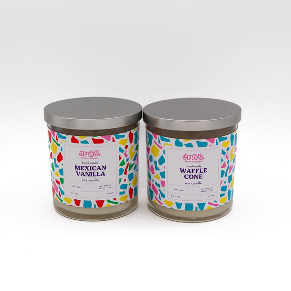 WAFFLE CONE Artisan Candle w lid