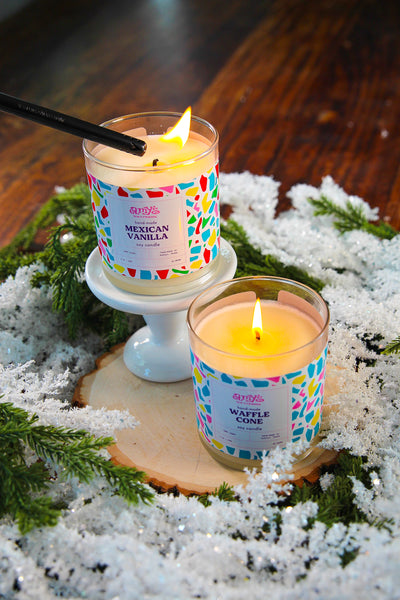WAFFLE CONE Artisan Candle w lid